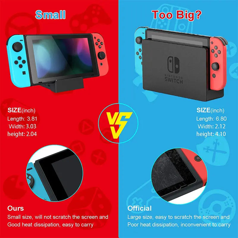 Switch Dock For Nintendo Switch And Switch Oled,replacement Base Nintendo  Switch Docking Station 4k Hdmi Usb 3.0 Ports Travel Switch Tv Dock
