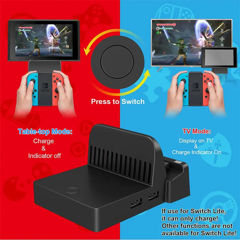 Switch Dock For Nintendo Switch And Switch Oled,replacement Base Nintendo  Switch Docking Station 4k Hdmi Usb 3.0 Ports Travel Switch Tv Dock