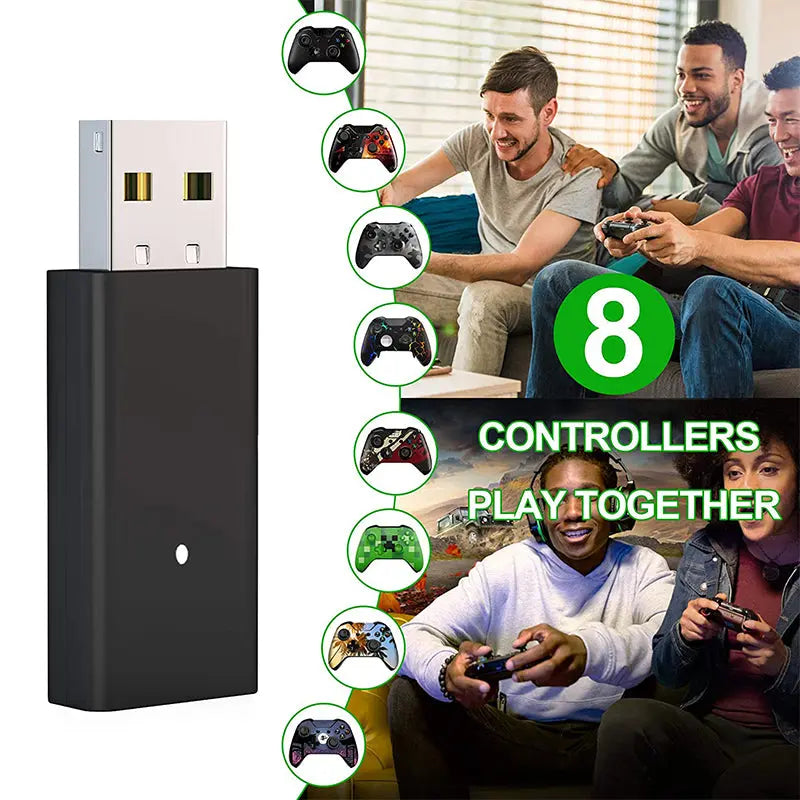 Pojifi Wireless Adapter for Xbox Works for Windows 10 Compatible with Xbox One Controller, Xbox One X, Xbox One S and Elite Series Controller Pojifi